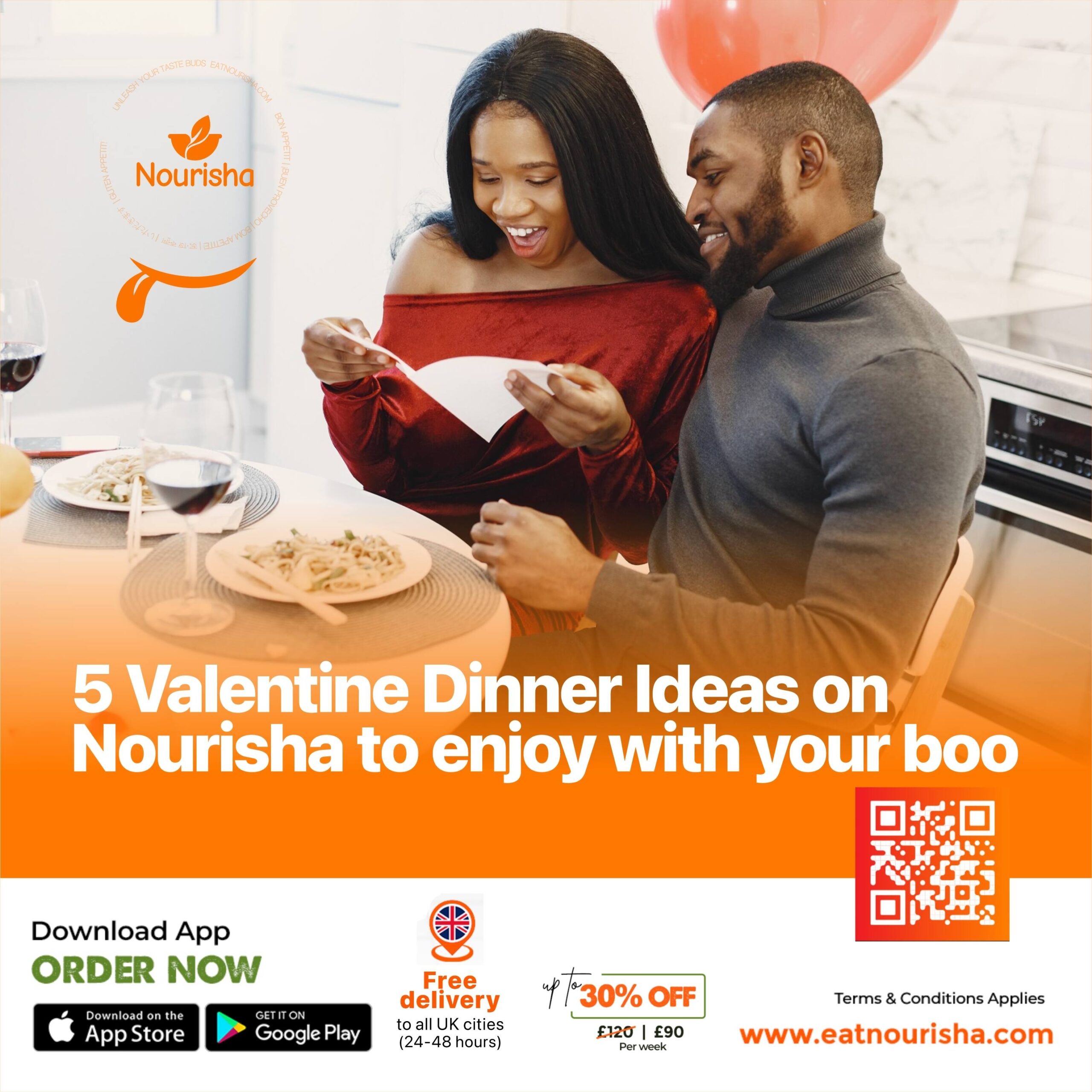 5 Valentines Dinner Ideas to try on Nourisha- A romantic feast for two.